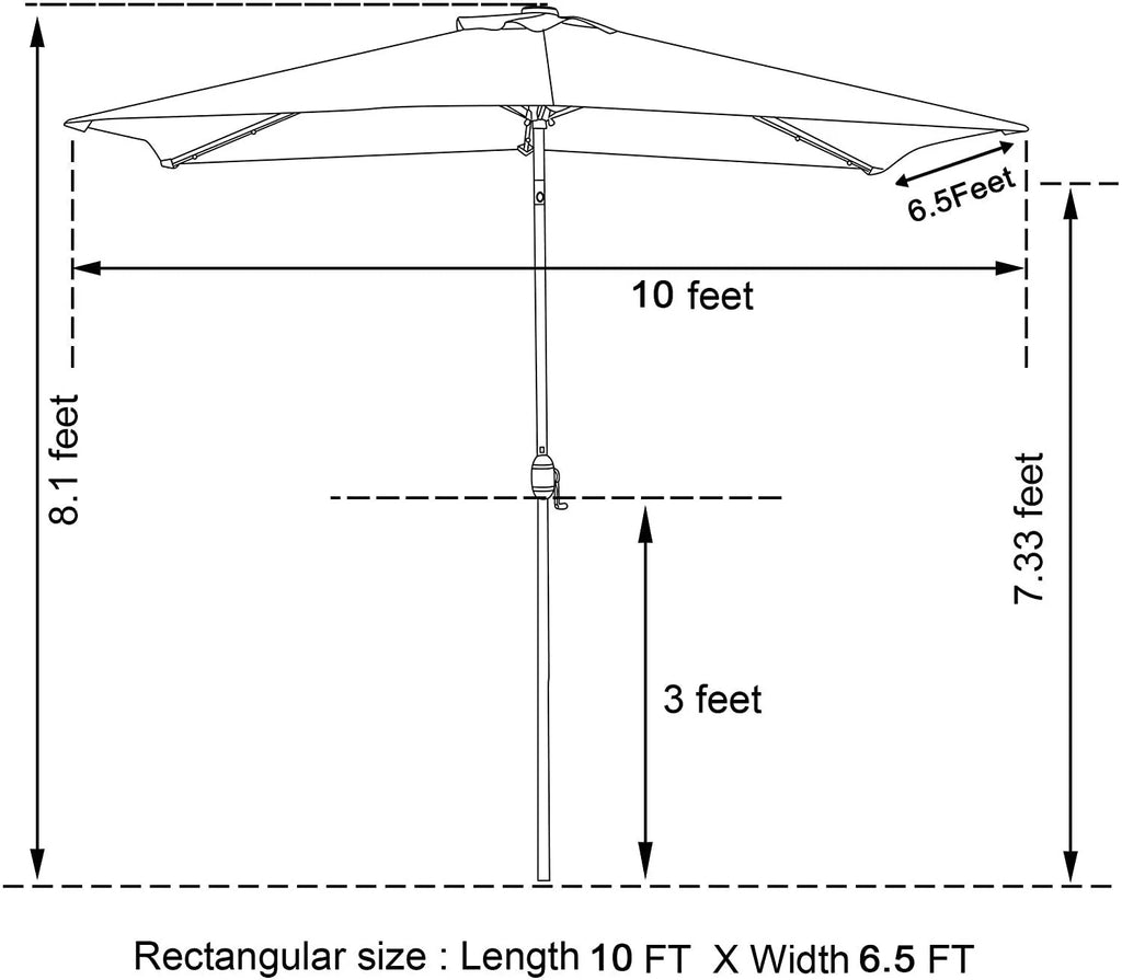 Navy Blue Outdoor Patio Umbrella with Stand H87983