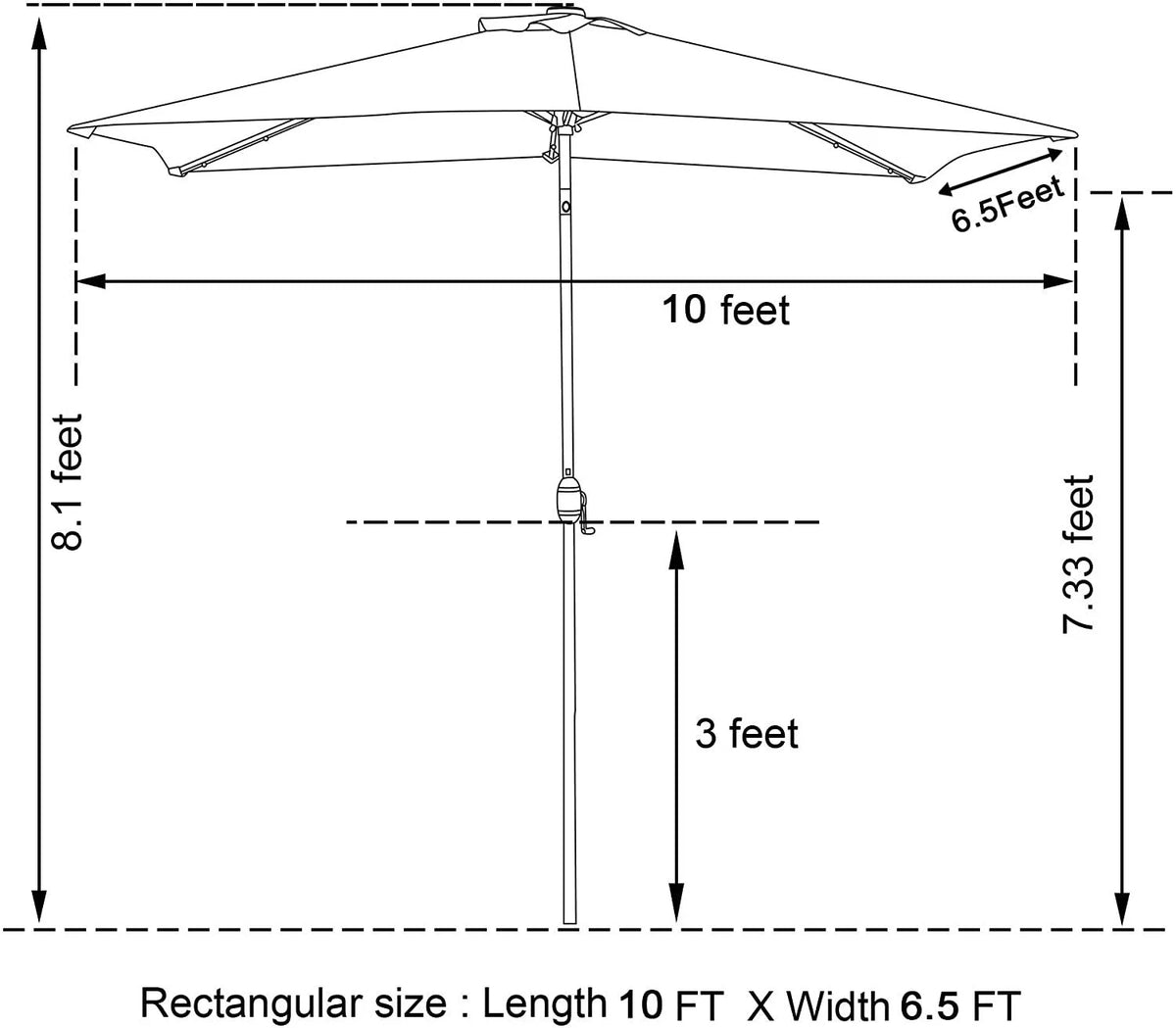 Navy Blue Outdoor Patio Umbrella with Stand H87983