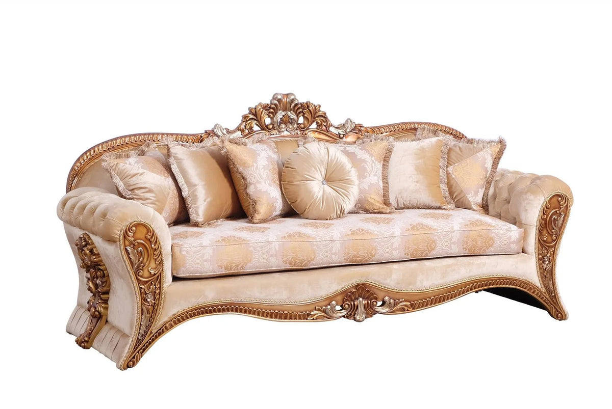 Gold & Brown Sofa Set 3Pcs D27517