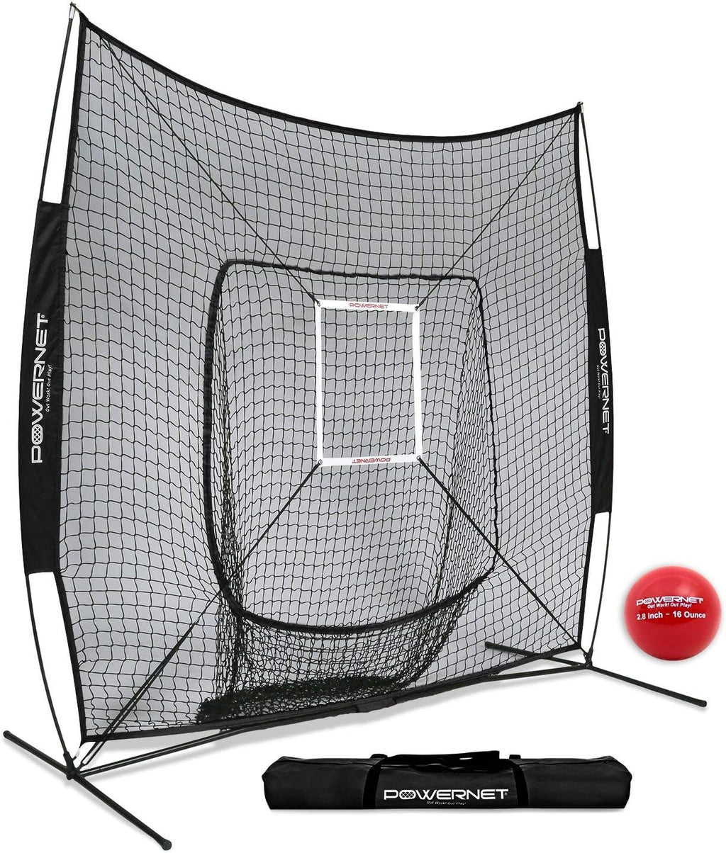 7x7 Baseball Softball Hitting Net with Weighted Heavy Ball and Strike Zone K79785