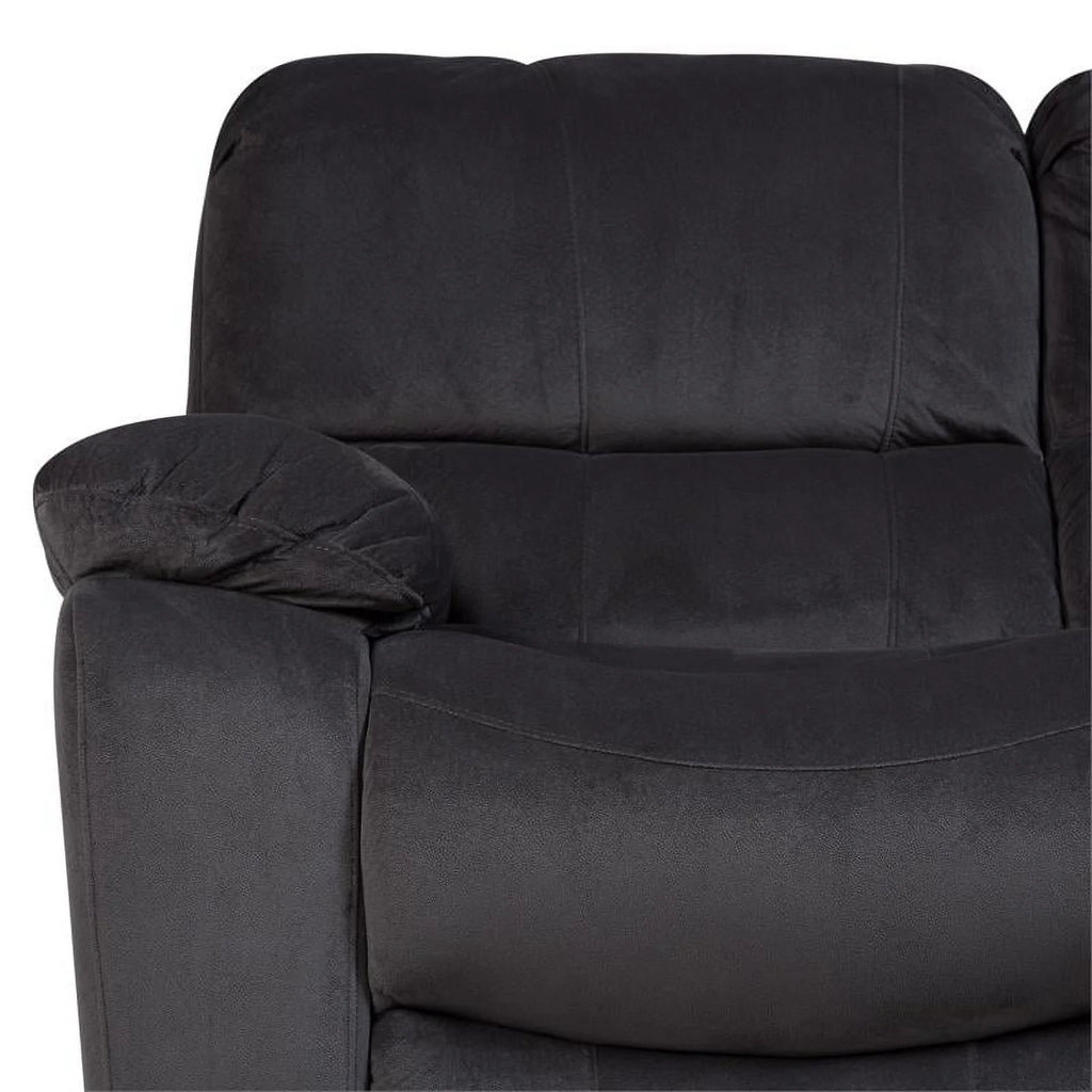 Steel Gray Plush Reclining Sofa R2171