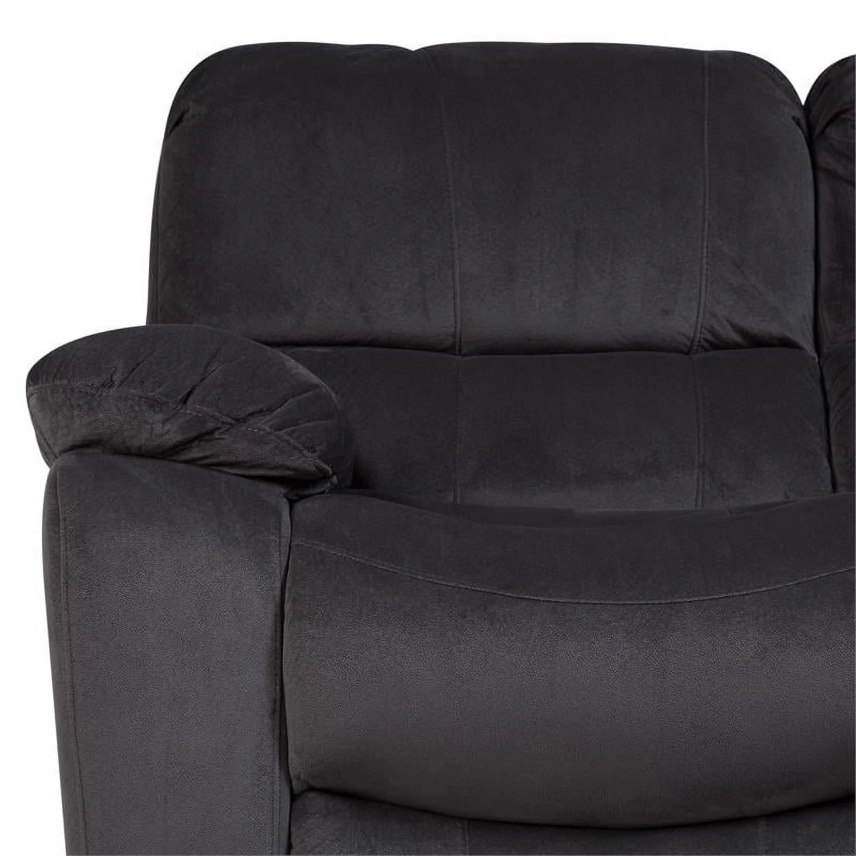 Steel Gray Plush Reclining Sofa R2171