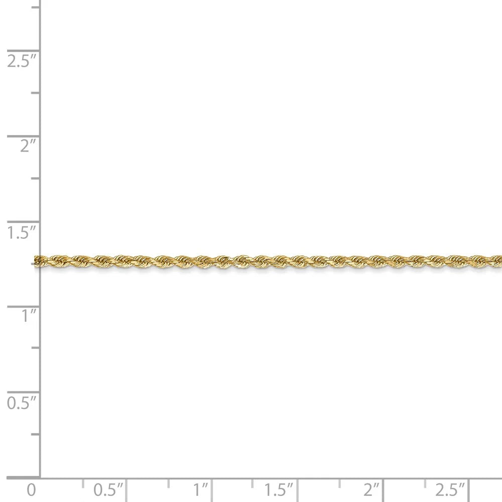 14kt Yellow Gold Diamond Cut Rope Chain with Lobster Clasp, 16 inch M119