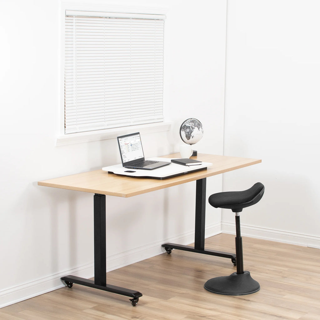 White Height Adjustable Standing Desk Monitor Riser E454096