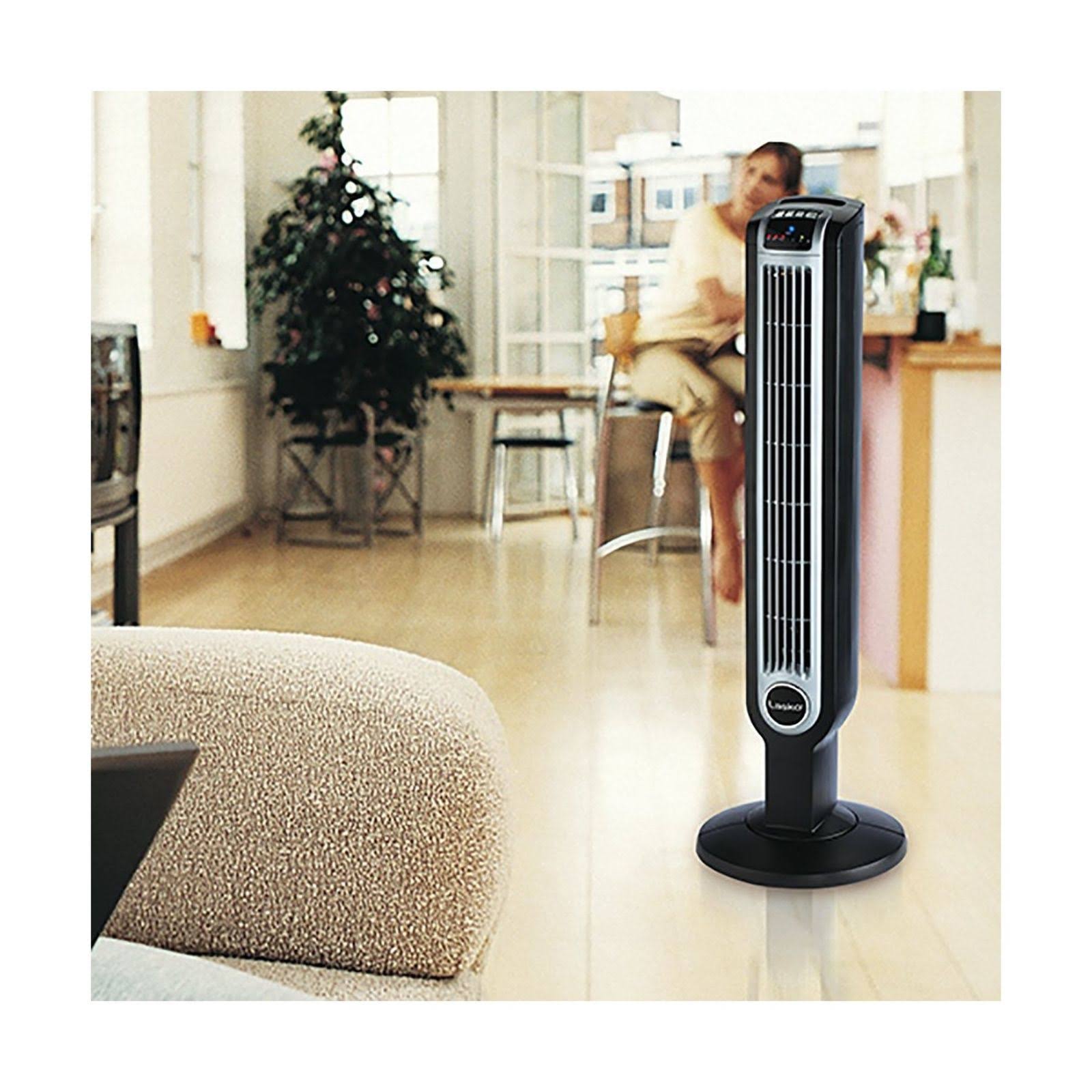 36-Inch Remote Control Tower Fan with Ionizer Black W695