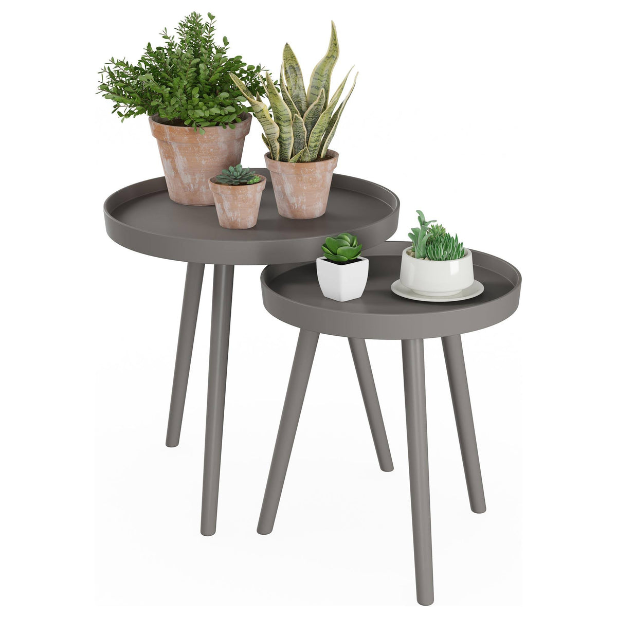 2-pc Nesting Table Set in Slate Gray Finish E405796