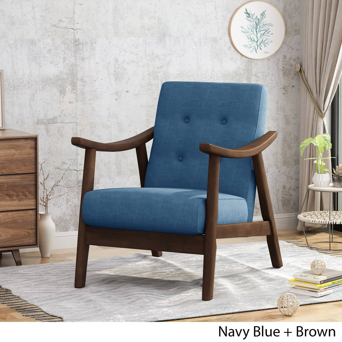 Beige Brown Mid-Century Modern Accent Chair L938