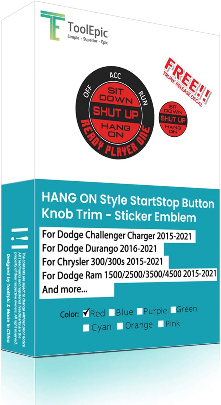 Engine Start Stop Button Overlay Ruby Red Sticker Emblem J29249