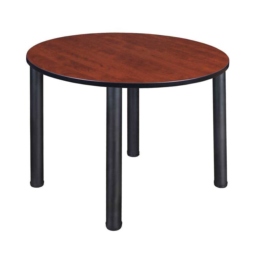 48x22 Round Breakroom Table Cherry Black X956