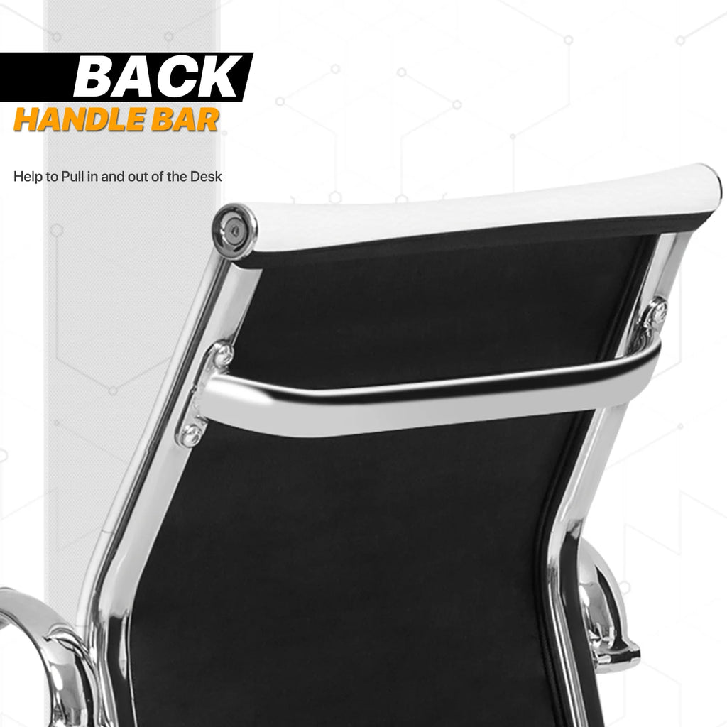 White PU Leather Mid Back Office Chair A54729