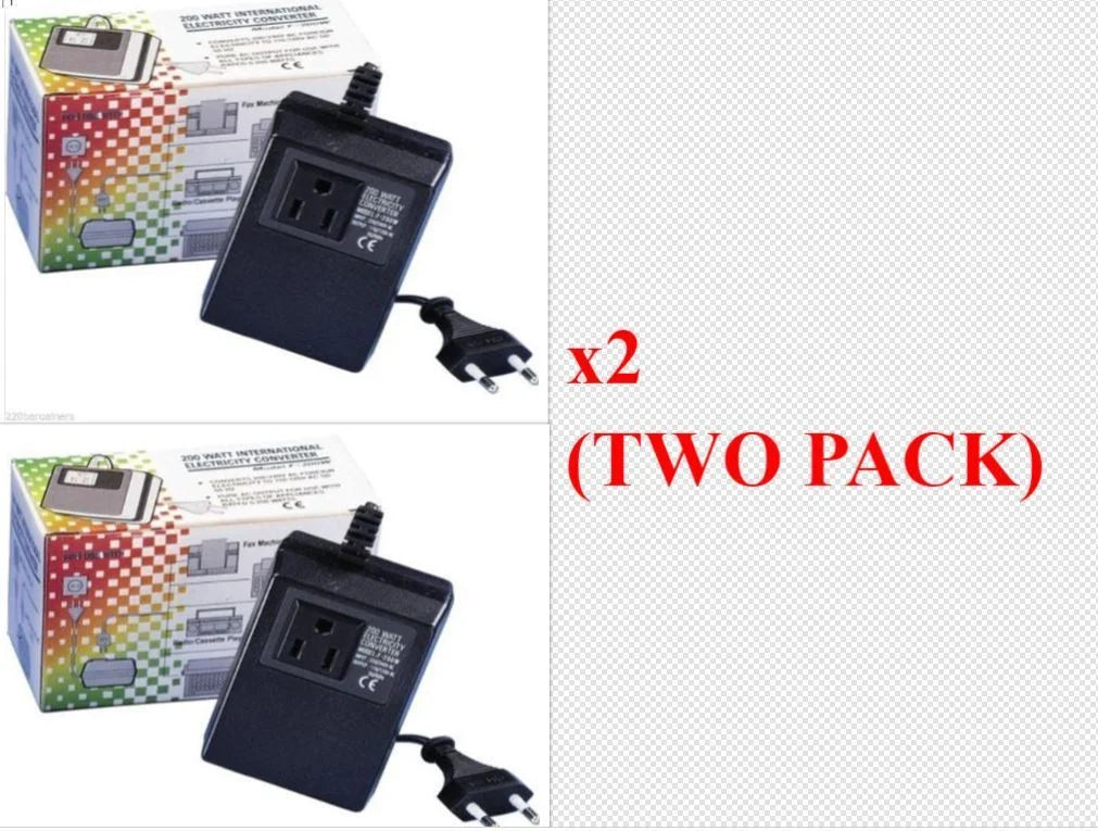 2-PACK 200 Watt Power Voltage Converter Transformer 220v to 110v Step Down X837