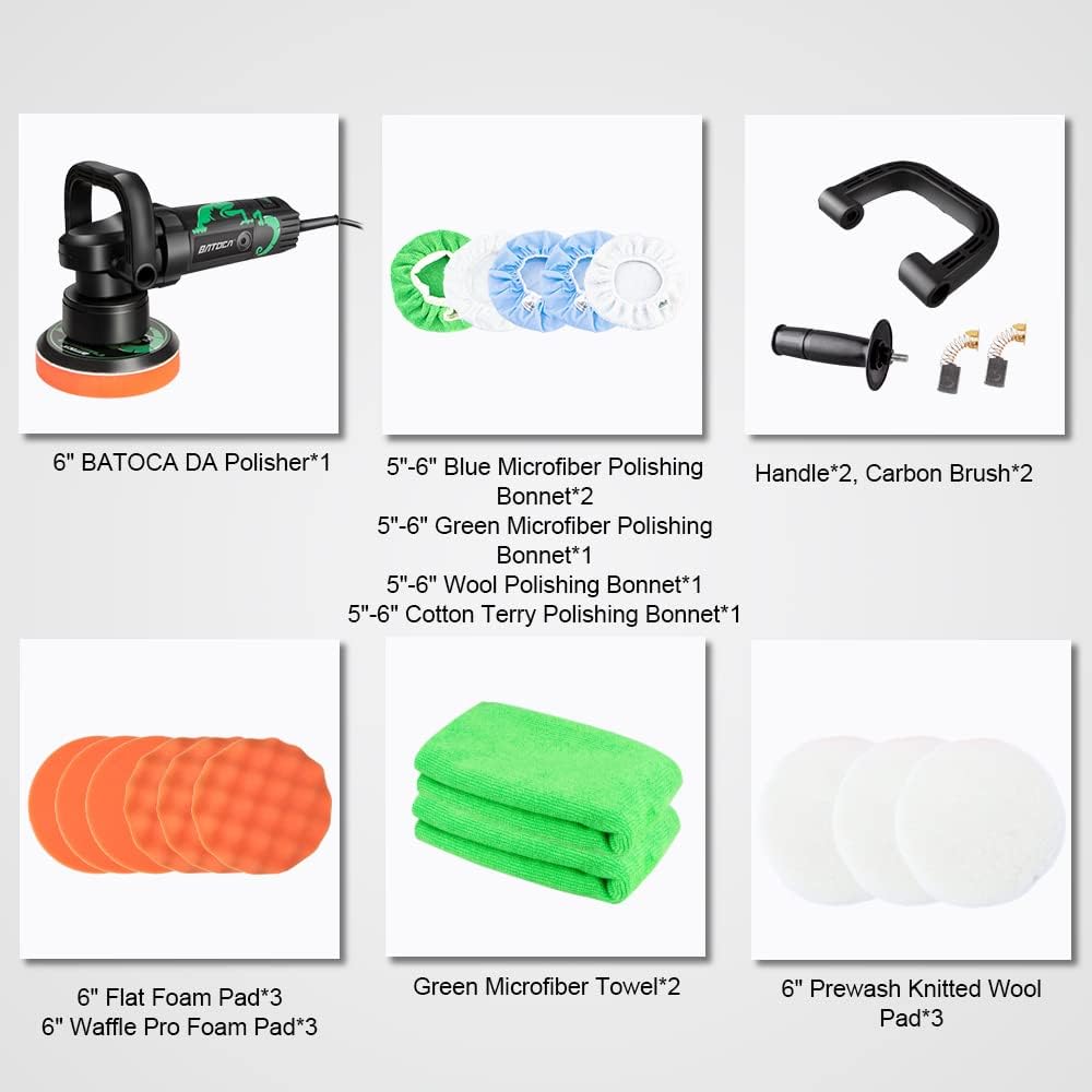 Dual Action Random Orbit Car Polisher, 6 inch, 6800 RPM R40412