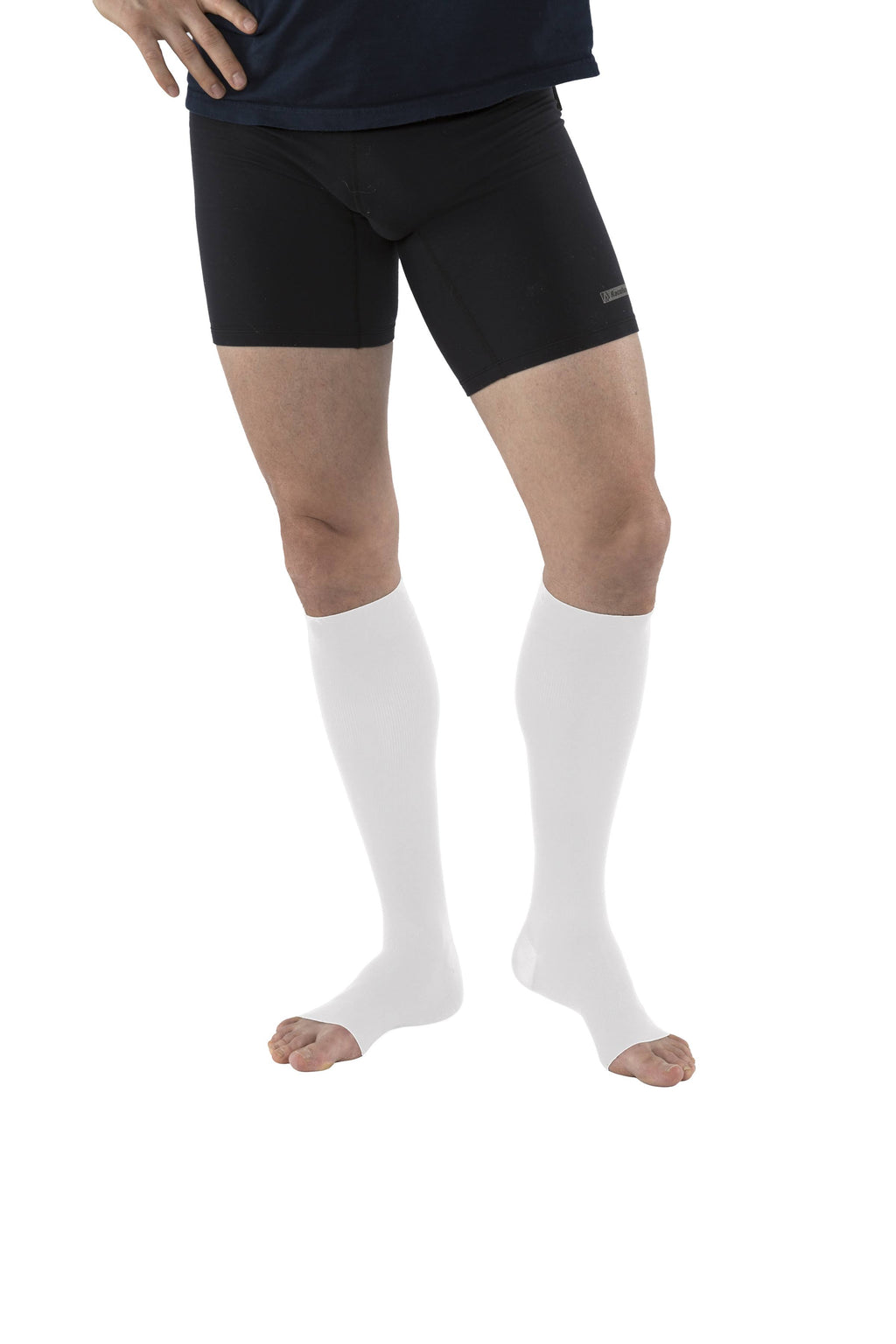 30-40 mmHg Black Thigh High Silicone Lace Strip D934159