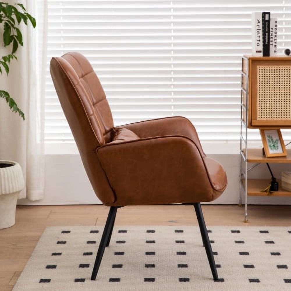 Bonded Leather High Back Accent Chair with Metal Legs X6285
