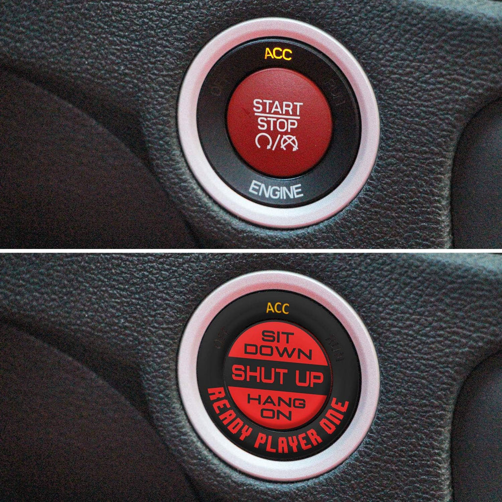 Engine Start Stop Button Overlay Ruby Red Sticker Emblem J29249