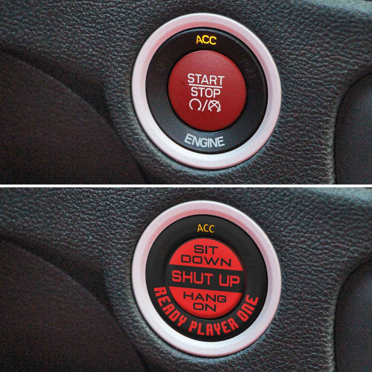 Engine Start Stop Button Overlay Ruby Red Sticker Emblem J29249