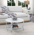 White Faux Marble Round Coffee Table D78306