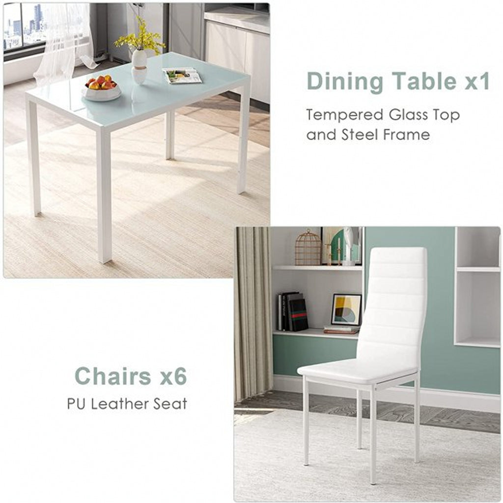 7 Piece Rectangle Dining Table Set U885833
