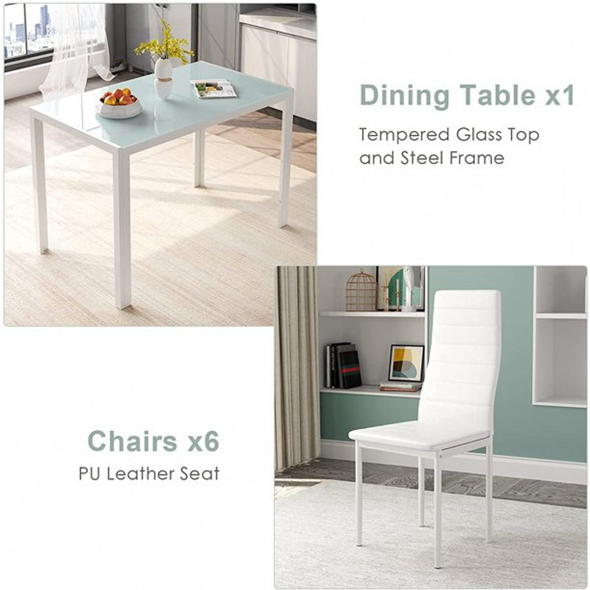 7 Piece Rectangle Dining Table Set U885833