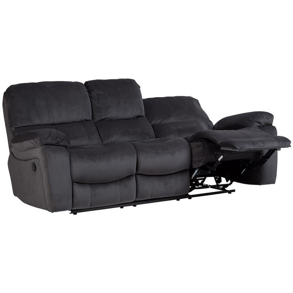 Steel Gray Plush Reclining Sofa R2171