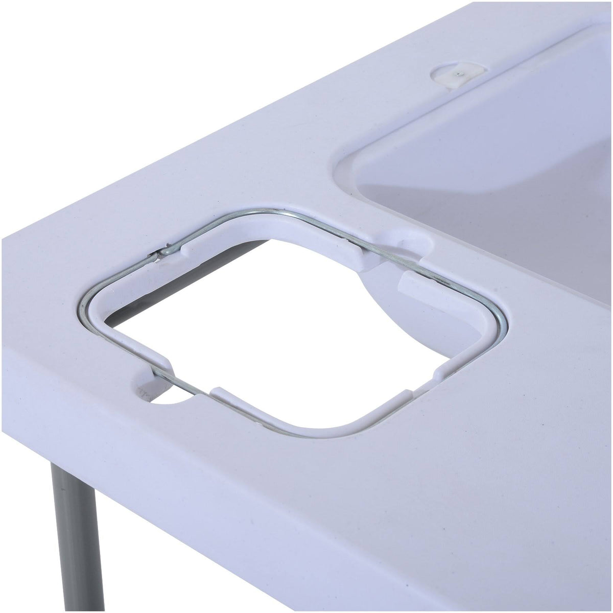 White Portable Folding Camping Table with Faucet D9205
