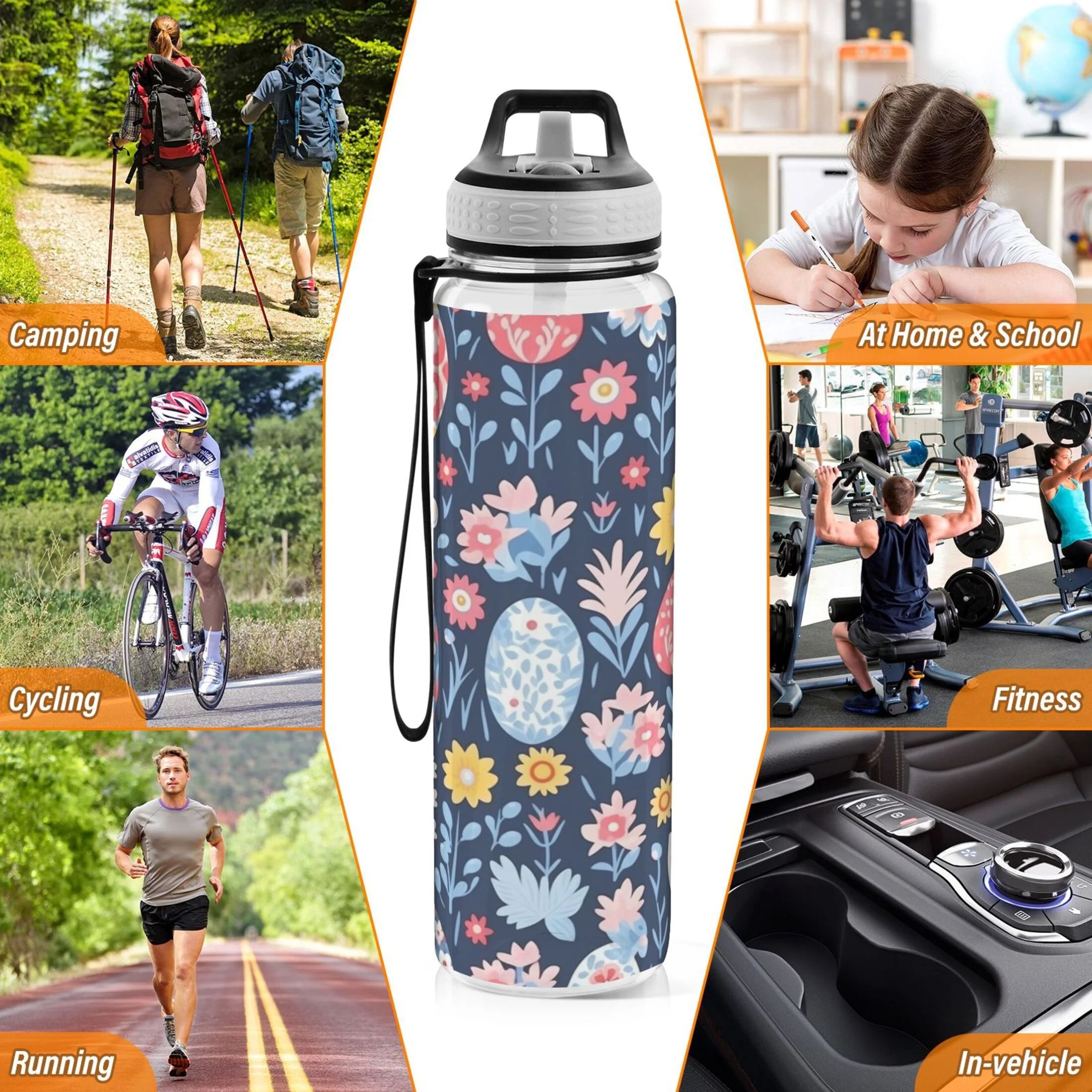 Clear 32oz Tritan Sports Water Bottle with Straw A72736