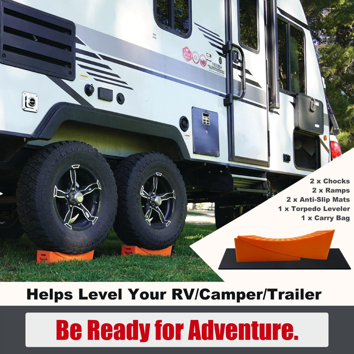 2 Pack Camper Leveler with Non-Slip Mats and Carrying Bag H1174