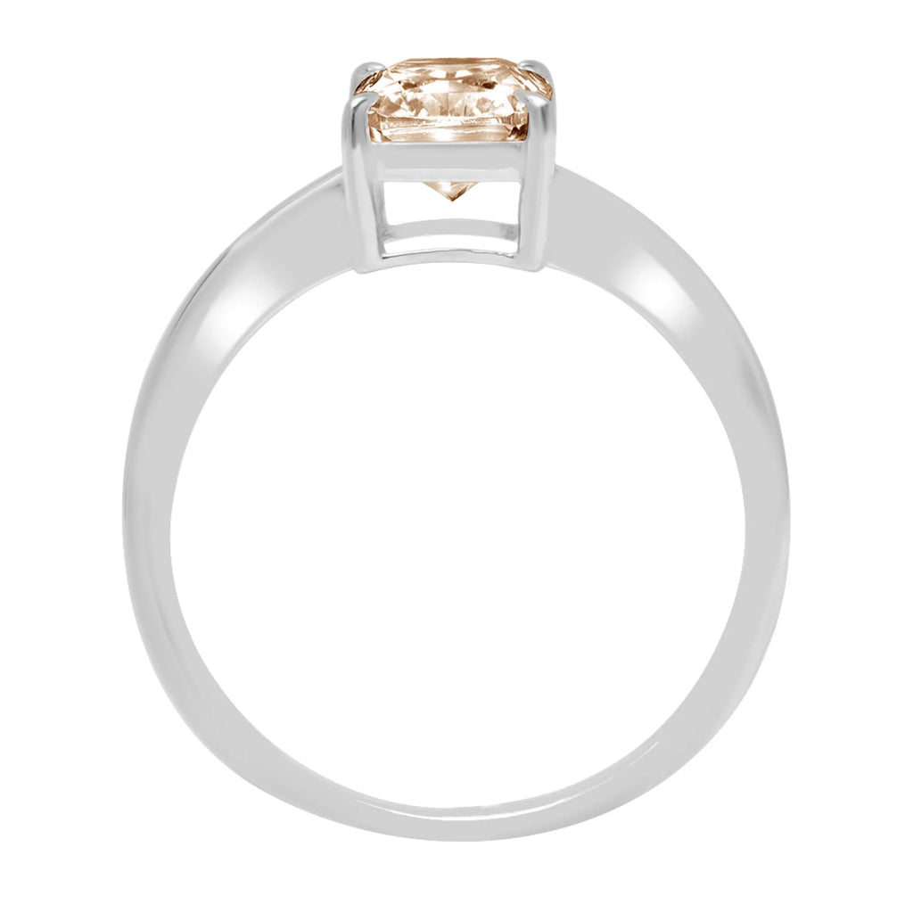 Champagne Simulated Diamond Radiant Cut Ring Size 3.75 P278