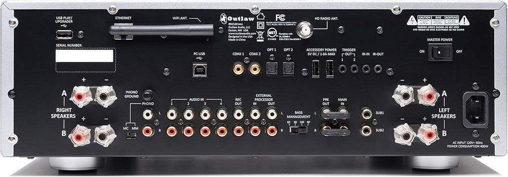 Retro Stereo Receiver with WiFi, FM Tuner, RCA Inputs, Remote Control R877
