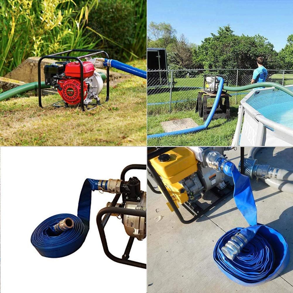 1.5 x 100' Blue PVC Heavy Duty Discharge Hose with Camlock C and E Fittings C419