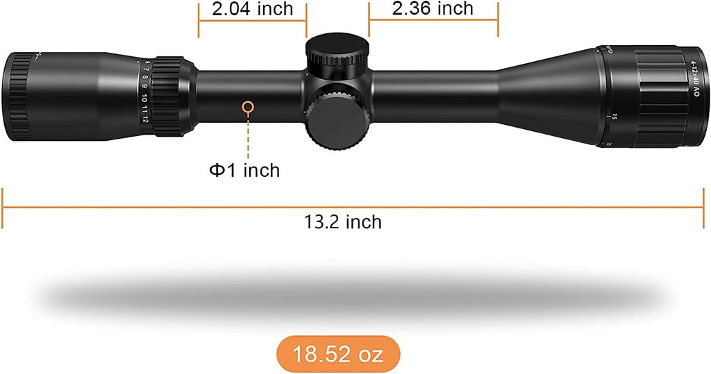 SFP 4-12x40 AO Tactical Rifle Scope with BDC Reticle Optics 1-inch Tube O14037