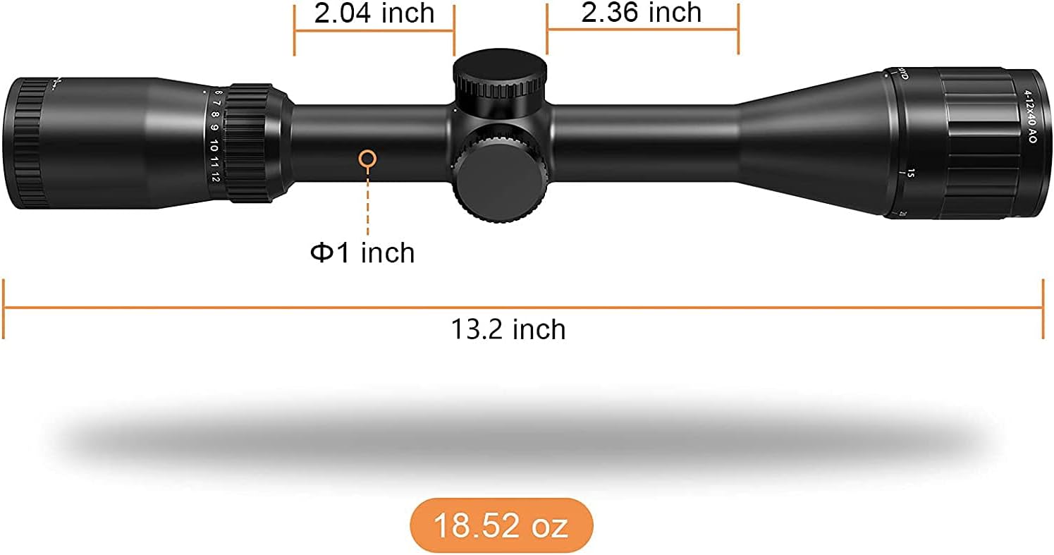 SFP 4-12x40 AO Tactical Rifle Scope with BDC Reticle Optics 1-inch Tube O14037