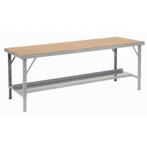Heavy-Duty Extra Long Assembly Workbench Hardboard Top - Gray L54899