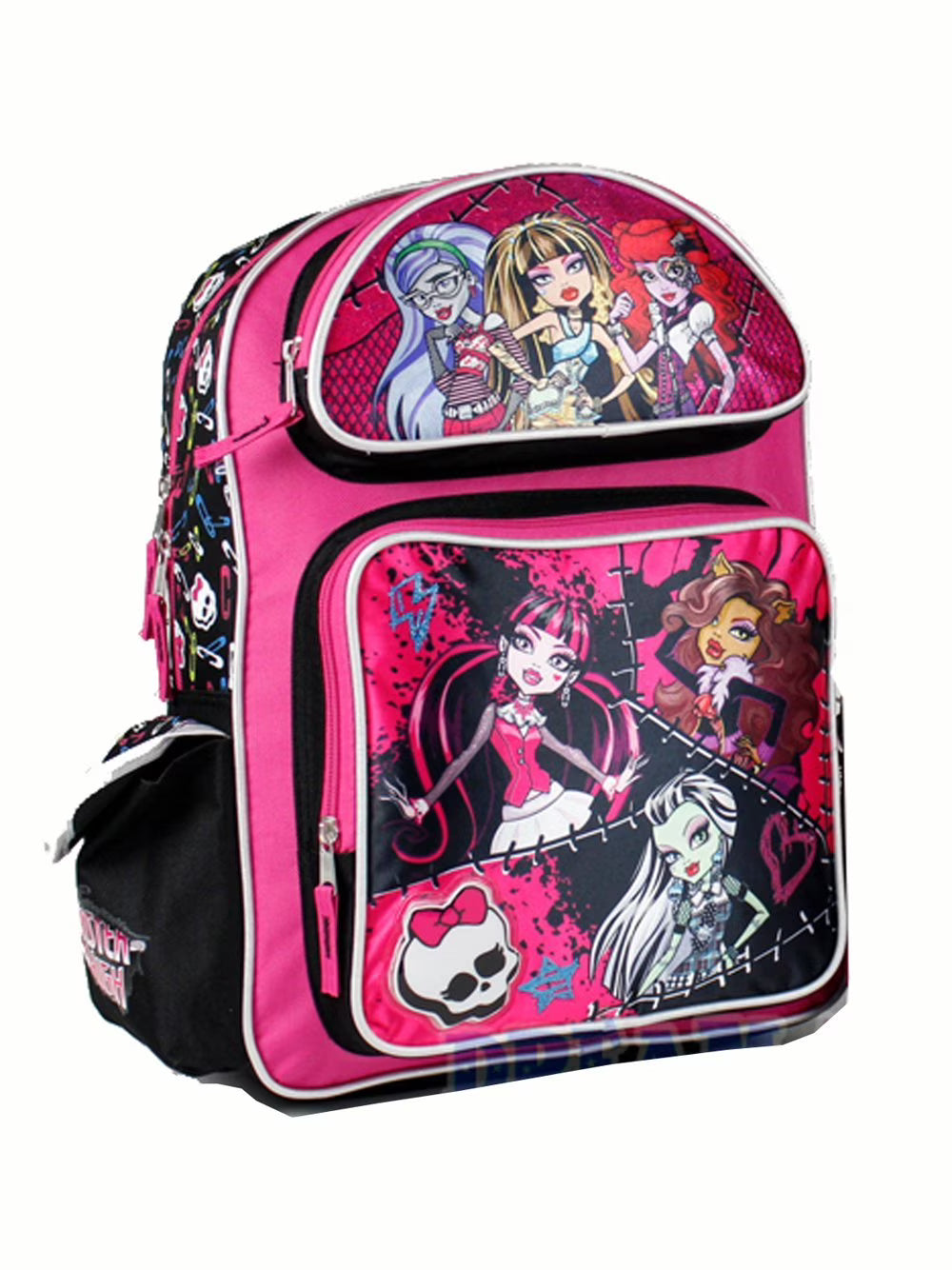 Pink and Black Skulls Small Backpack P36758