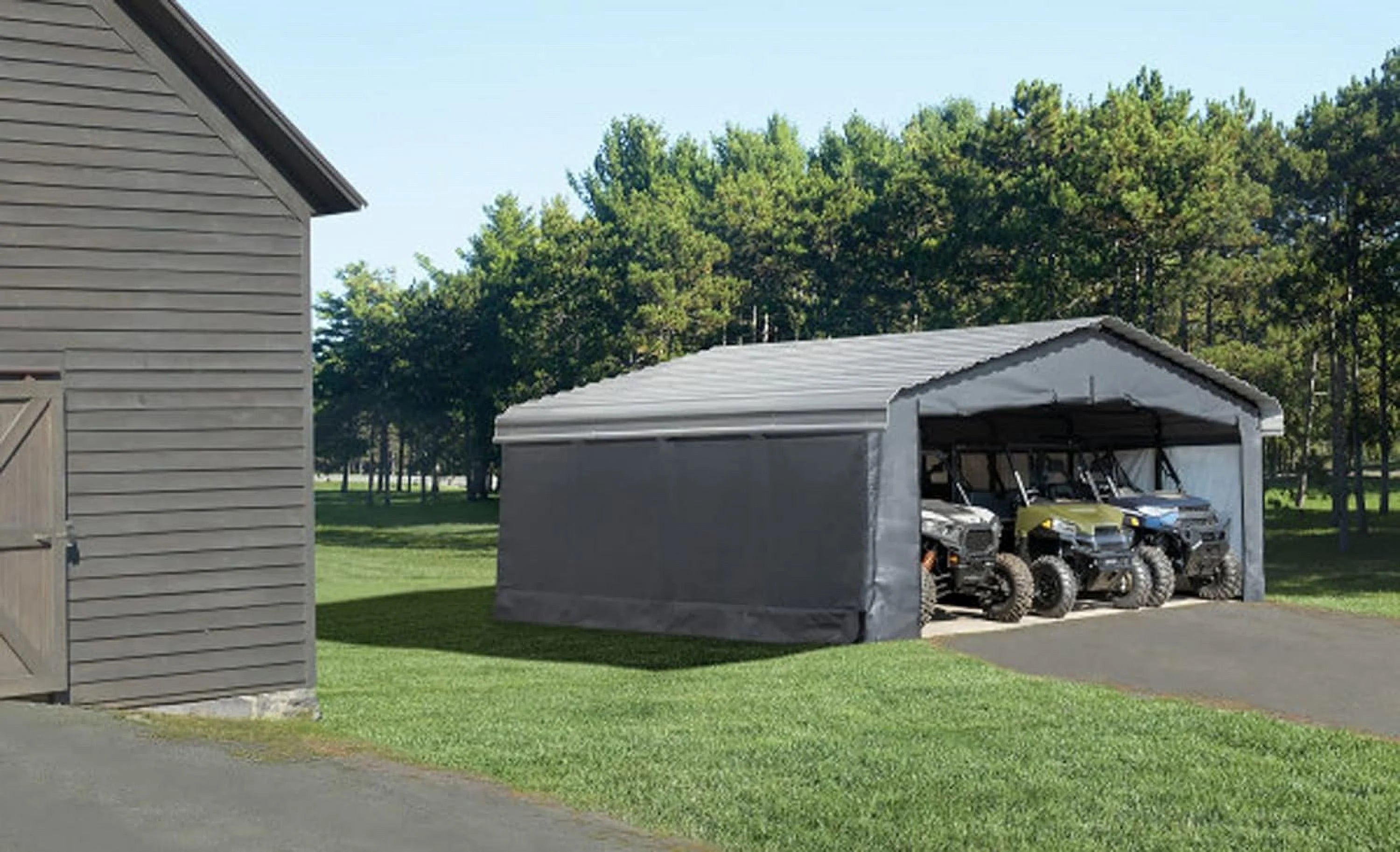 20 x 20 ft. Fabric Carport Enclosure Kit Y16196