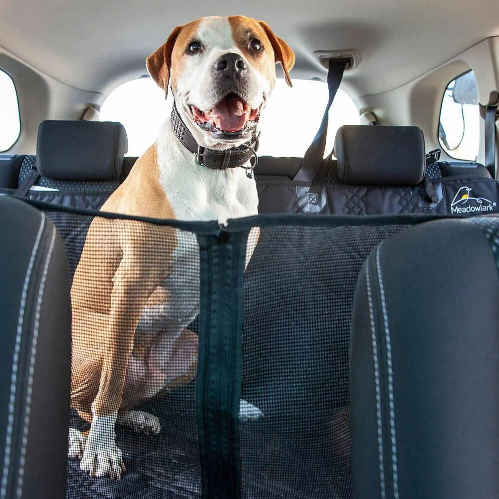 Black XL Dog Seat Covers with Mesh Design Q7370