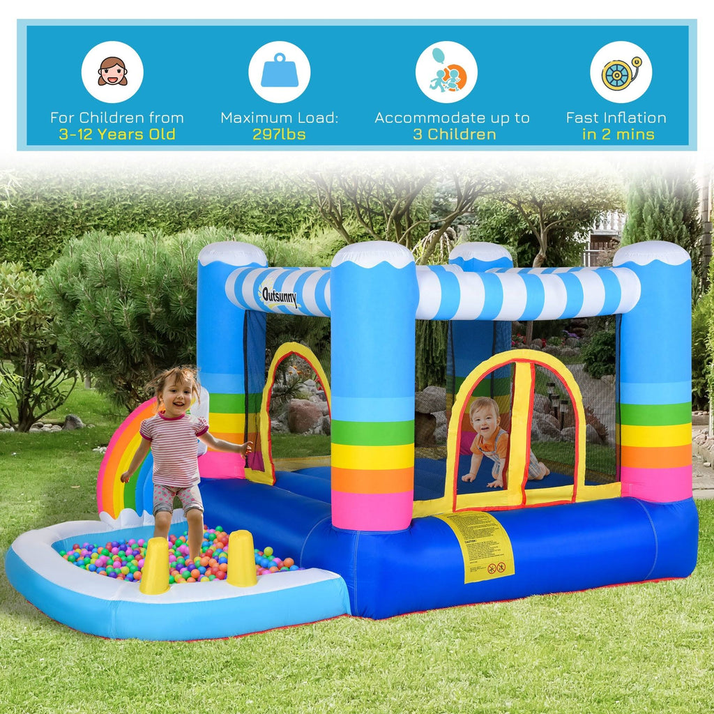 2-in-1 Kids Inflatable Bounce House with Carry Bag X25367