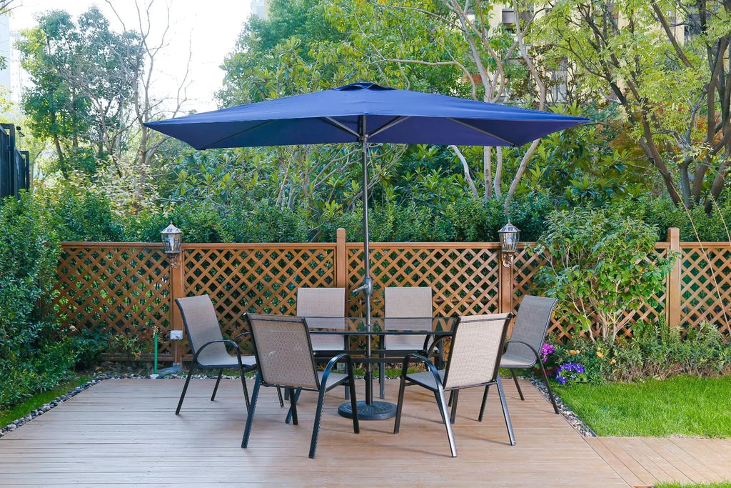 Navy Blue Outdoor Patio Umbrella with Stand H87983