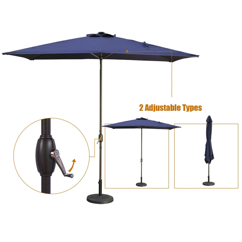 Navy Blue Outdoor Patio Umbrella with Stand H87983
