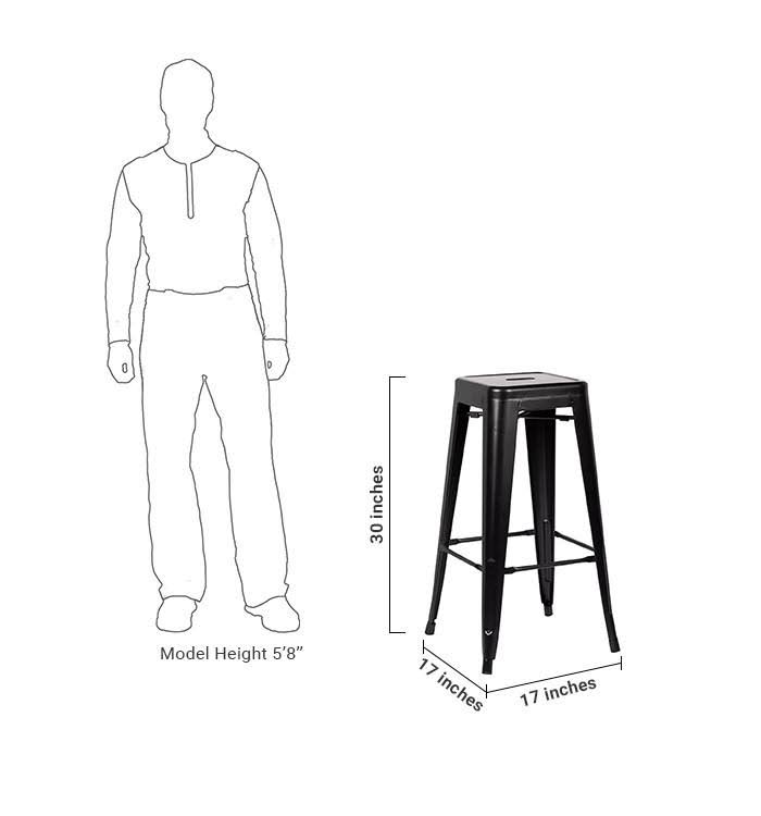 Black Bar Stool Set of 4 L687010