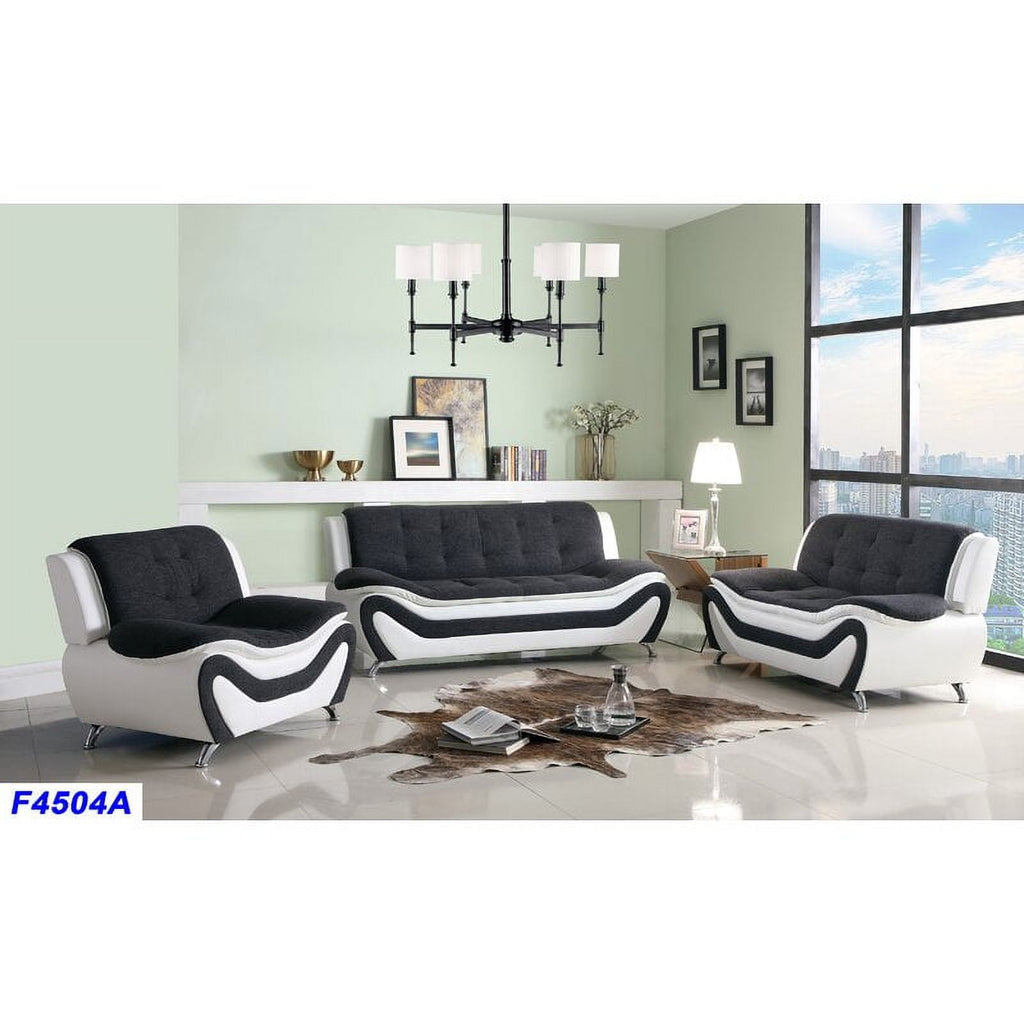 Gray/White 3 Piece Living Room Set W17348