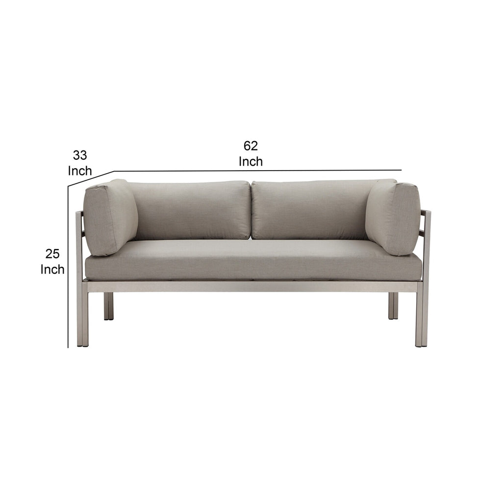 Gray Water Resistant Outdoor Sofa B8654