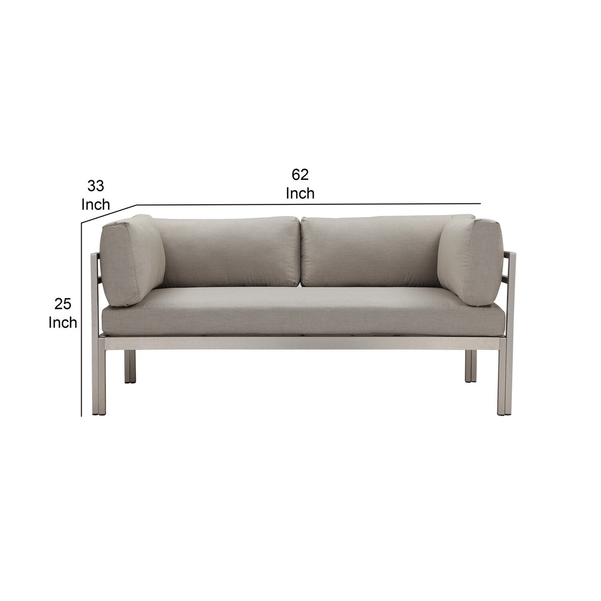 Gray Water Resistant Outdoor Sofa B8654