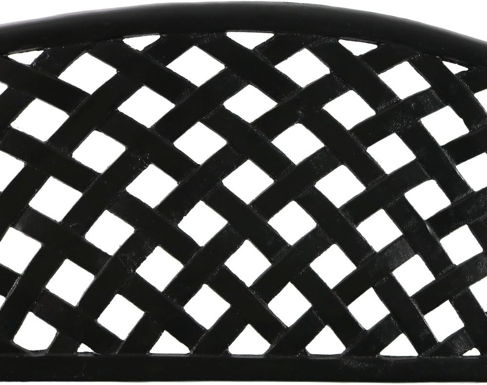 Black Checkered Cast Aluminum Outdoor Bench H102549