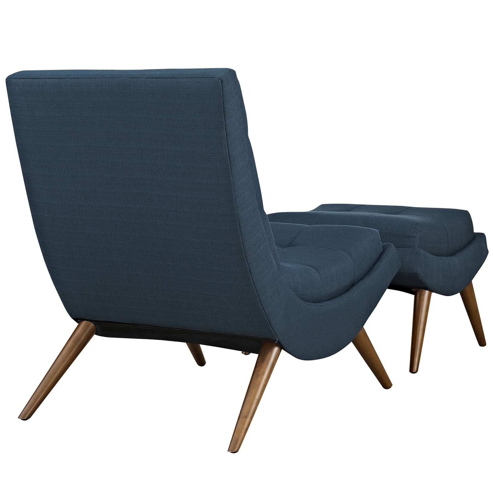 Navy Blue Fabric Lounge Chair Set V549685