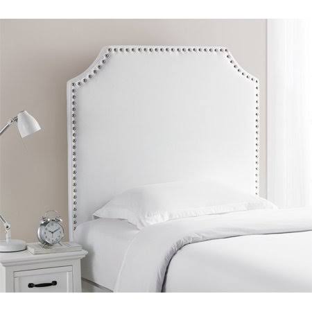 White Plush College Headboard with Legs M613