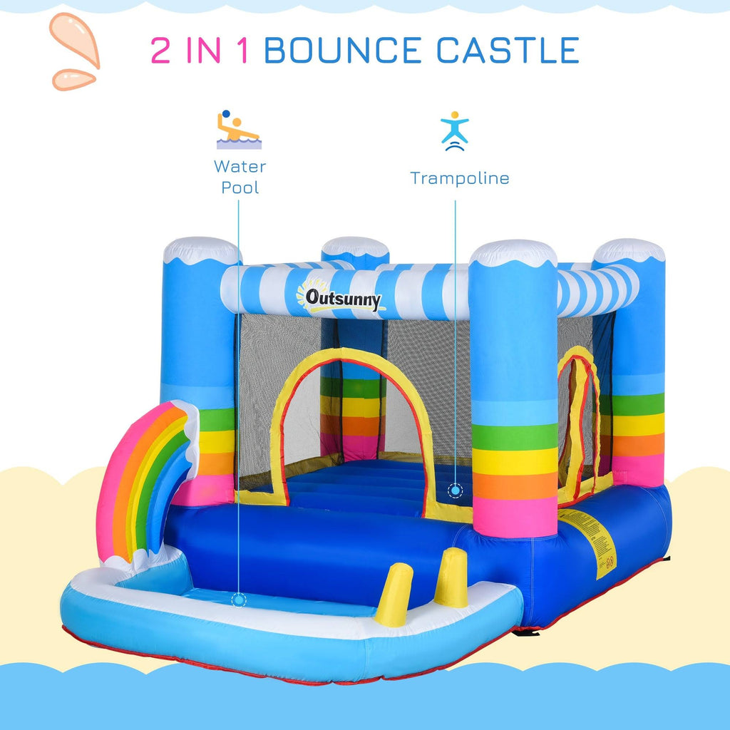 2-in-1 Kids Inflatable Bounce House with Carry Bag X25367