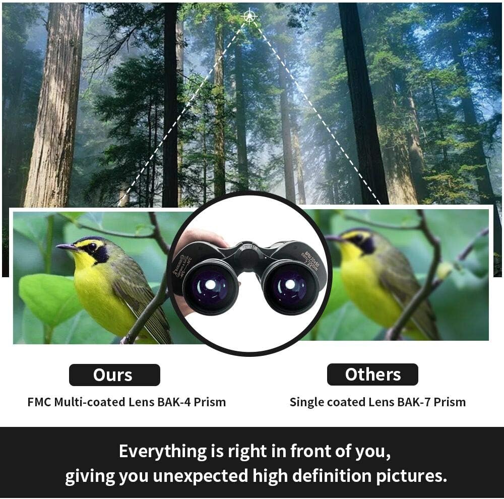 20x50 Compact HD Waterproof Binoculars with Strap Carrying Bag H44642