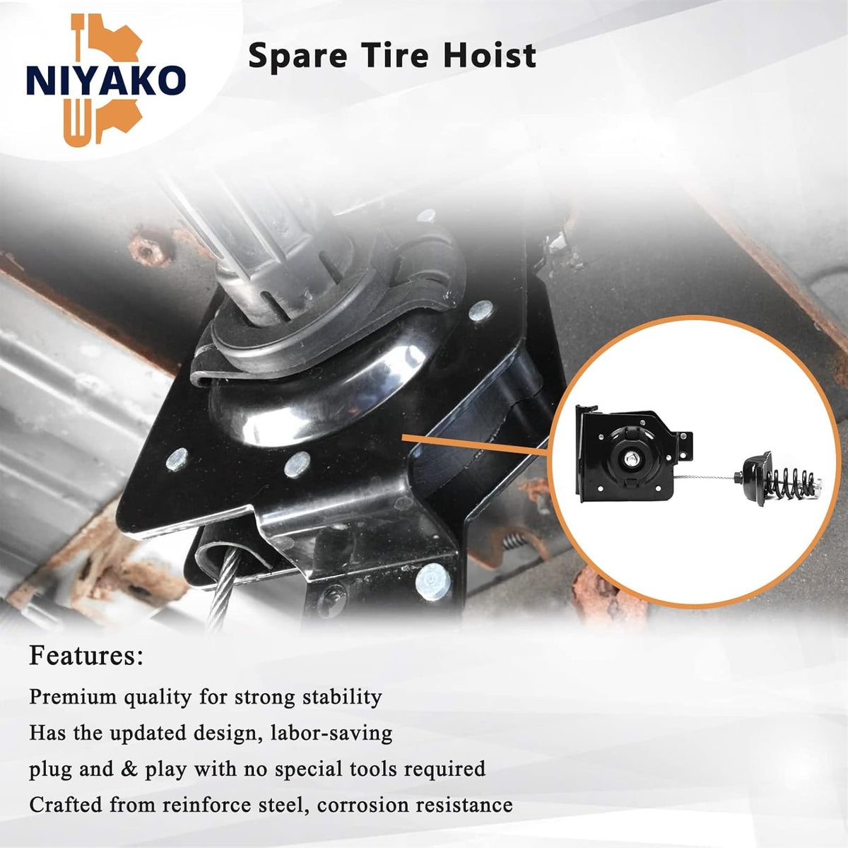 Spare Tire Hoist Winch Carrier Pack of 2 S6123