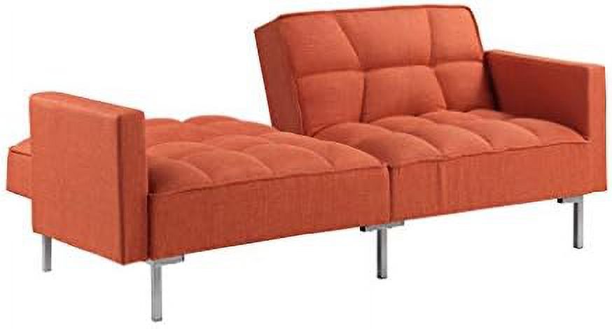 Modern Linen Convertible Futon Sofa Bed 2-in-1 Sleeper Sofa with 2 Pillows Q363